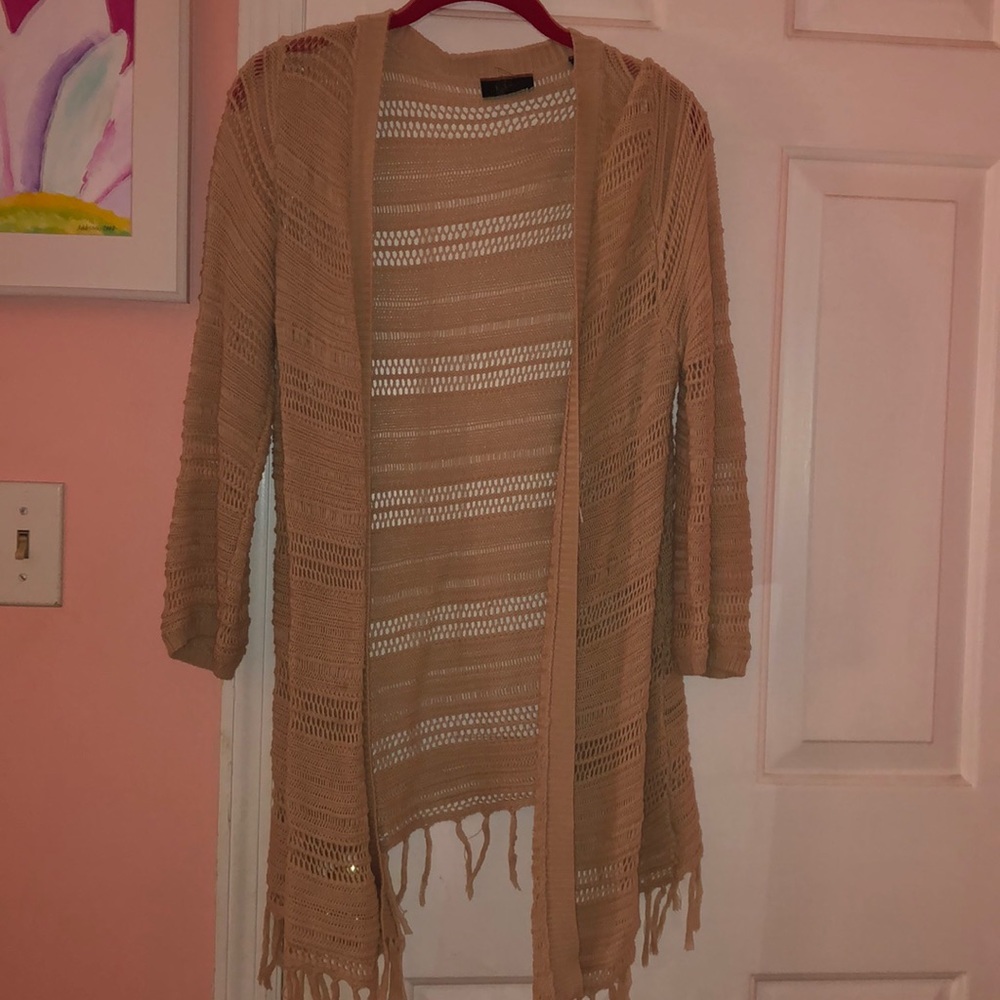 Beige crochet sweater